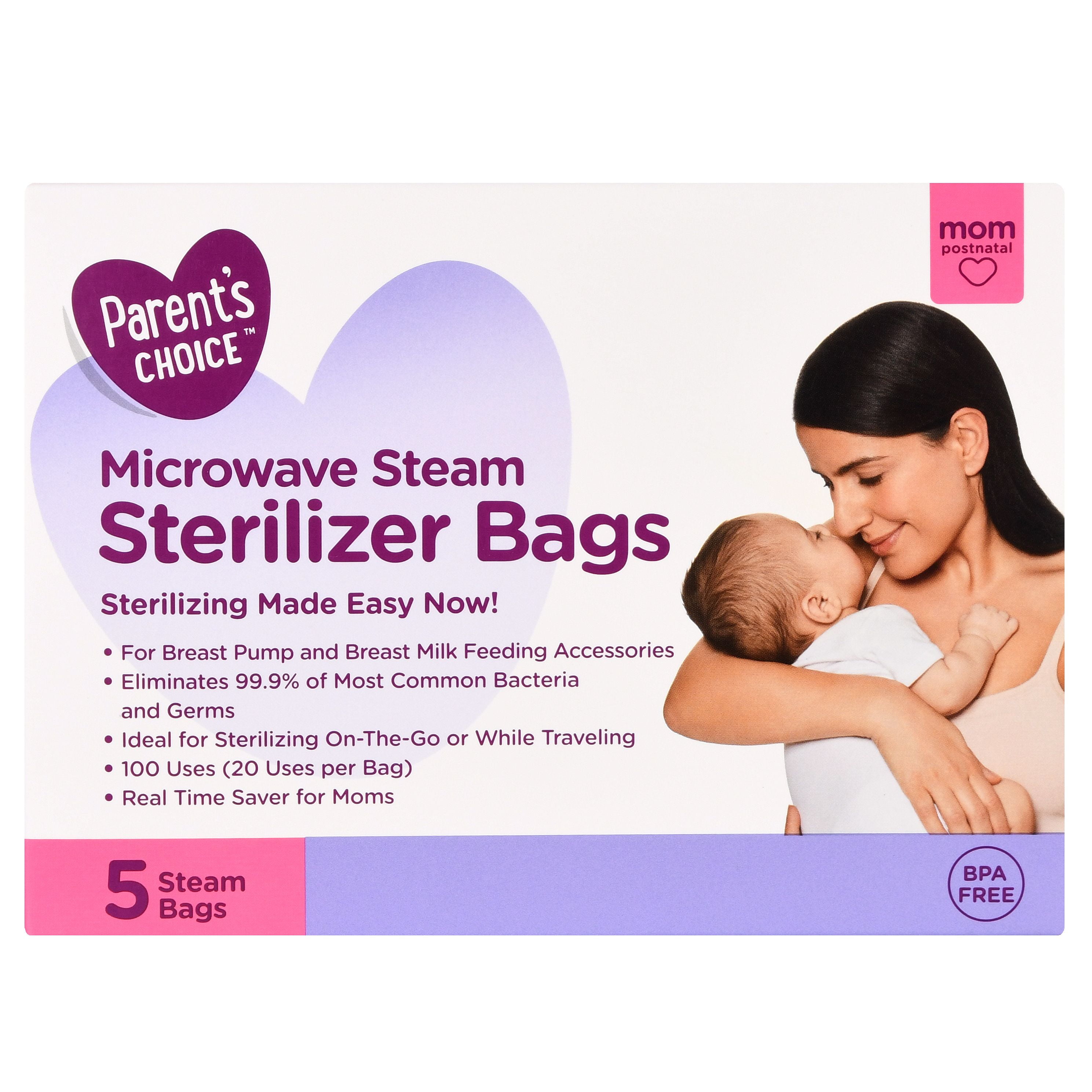Premium Microwave Sterilizer Bags (20pcs) by Max Strength, Large & Durable Steam Bags for Baby Bottles, Soothers, Teethers & Training Cups, 20 Uses