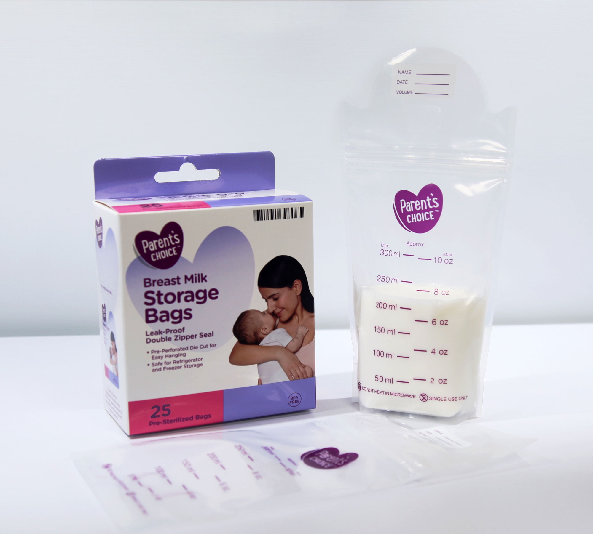  Dr. Brown's Breastmilk Storage Bags for Freezing and Storing -  100ct : Baby