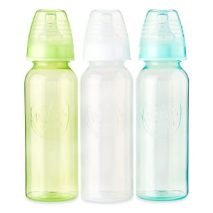 Biberón Parent's Choice Newborn Standard con cuello tintado, 9 fl oz, 0+ meses, paquete de 3, multicolor