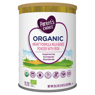 Parent’s Choice Organic Whole Milk Infant Formula Powder with Iron, Prebiotics & DHA, European Inspired, 28.2 OZ, 800 g