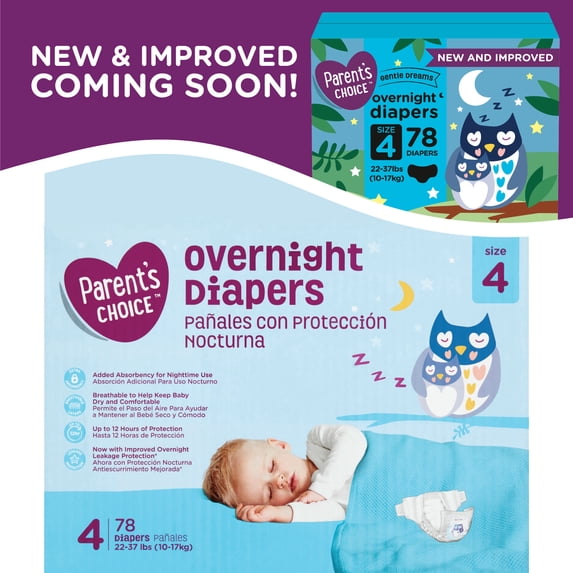 Parent's Choice Overnight Diapers, Size 4, 78 Count