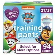 Parents Choice Paw Patrol Training Pants for Boys, 2T/3T, 94 Count Select for More Options