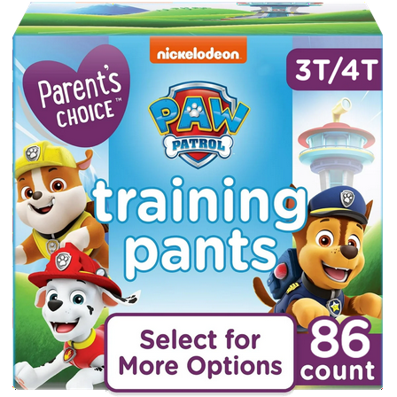 Parent's Choice Paw Patrol Training Pants for Boys, 3T/4T, 86 Count (Select For More Options)