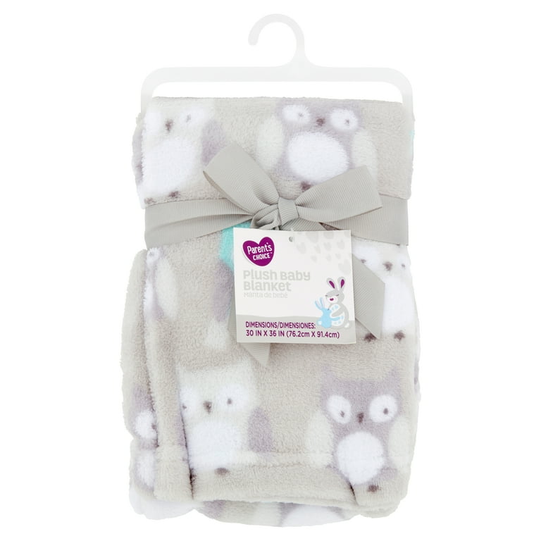 Parent s Choice Plush Baby Blanket Gray Owl Walmart