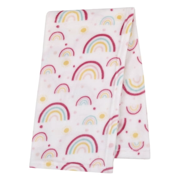 Parent's Choice Plush Baby Blanket, Rainbows, 30" x 36", Pink, Infant Girl