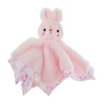 Parent's Choice Plush Pink Bunny Security Blanket with Satin Back, 12 x 12", Infant Girl