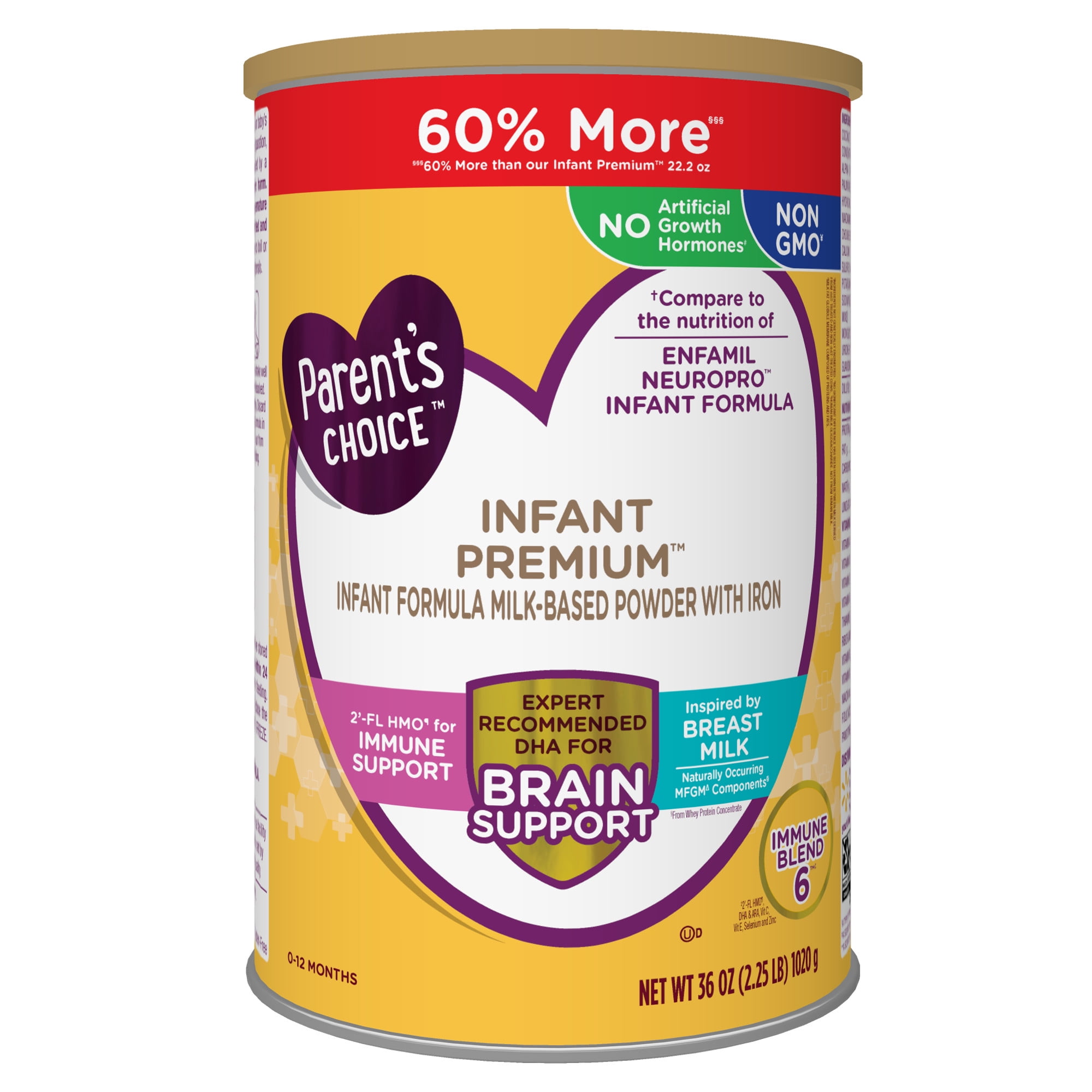 Infant Premium Baby Formula Milk-Based Powder with Iron, Easy to Digest, Inspired by Breast Milk, HMO Immune Support, DHA, Non-GMO