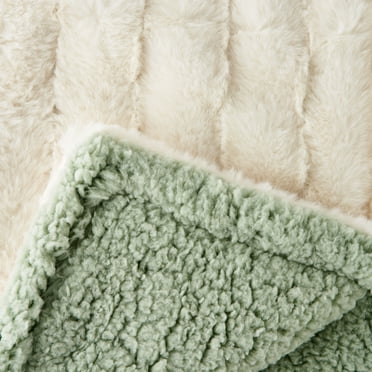 Parent's Choice Premium Plush Ivory Blanket with Faux Sherpa Lining, for Baby and Toddler, 30" x 40"