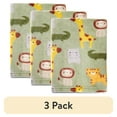 thumbnail image 1 of (3 pack) Parent's Choice Printed Jungle Green Super Soft Plush Baby Blanket, 1 of 11
