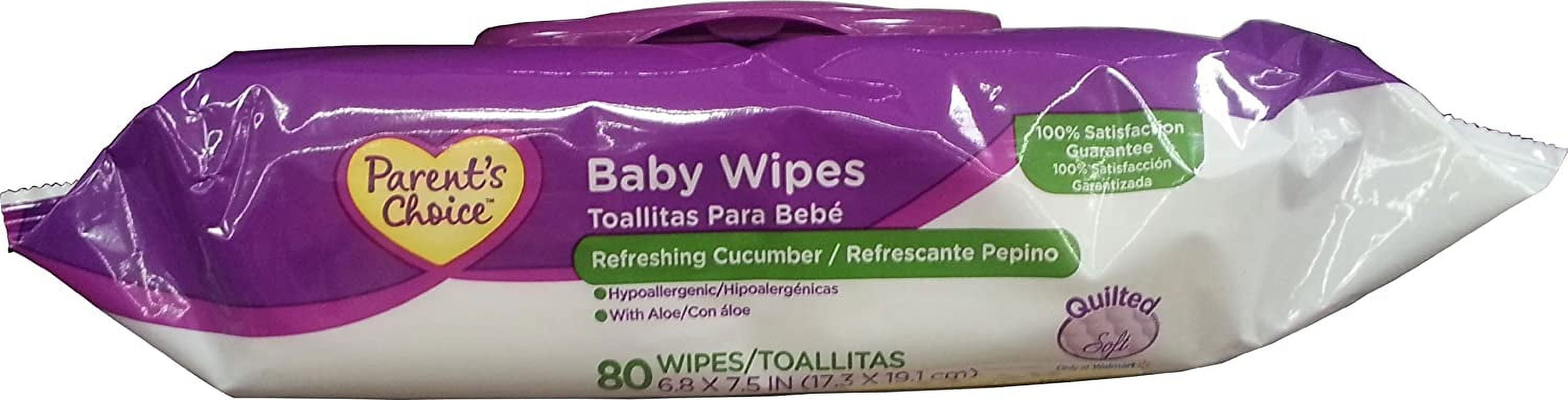 Parent's Choice Quilted Baby Wipes, Refreshing Cucumber, 80ct