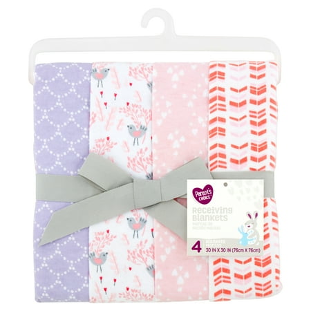 Parent's Choice Receiving Blankets, Songbird, 4 Pack