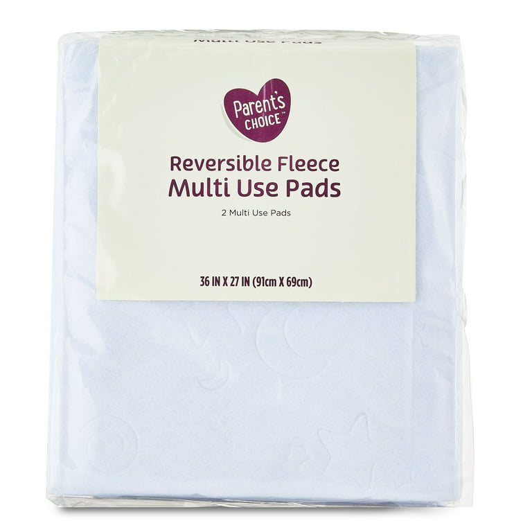 Parent's Choice Reversible Fleece Multi Use Pads, Size 36x27, 2-Pack, White