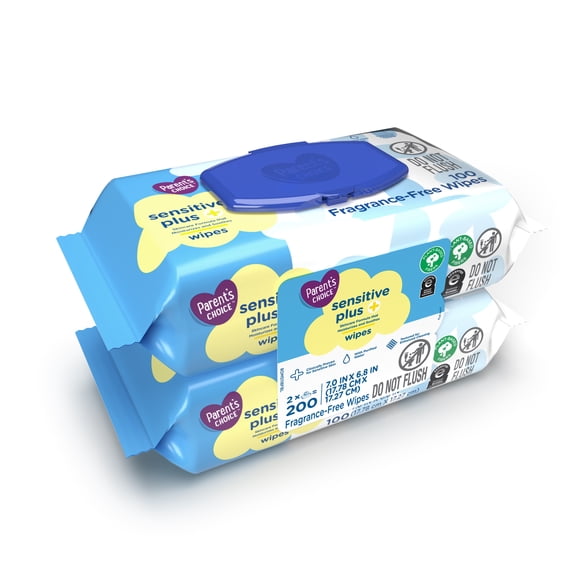 Parent's Choice Sensitive Plus Baby Wipes, 200 Count