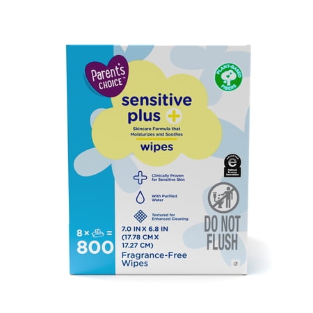 Parent's Choice Sensitive Plus Baby Wipes, 800 Count