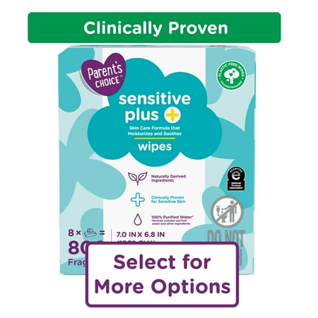 Parent's Choice Sensitive Plus Baby Wipes, 800 Count