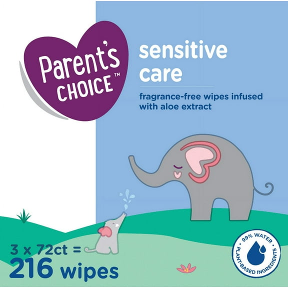 Parent's Choice Sensitive Wipes, 216 Sheets (Pack of 3)