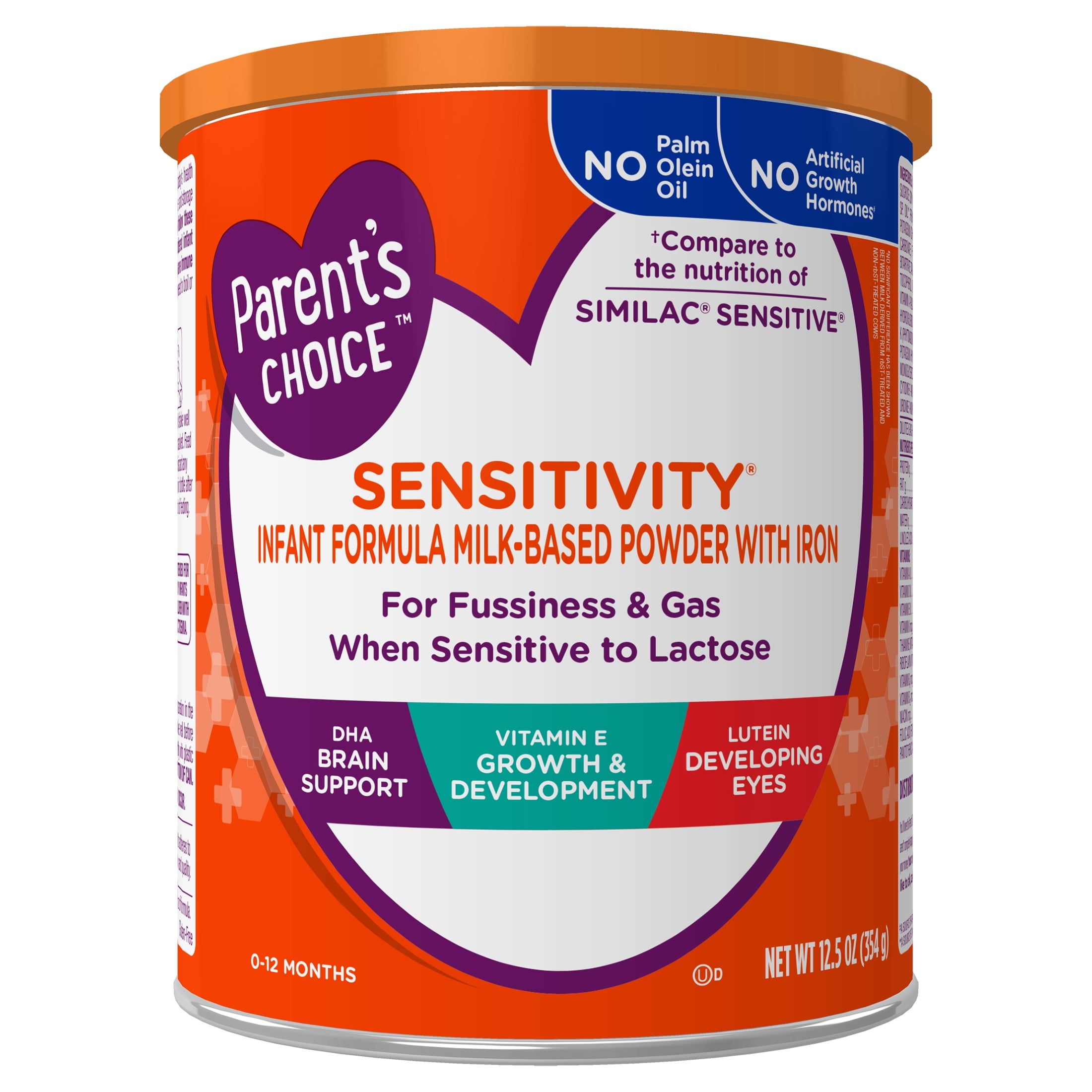 Parent's Choice Sensitivity Infant Formula Powder with Iron; for Fussiness  and Gas, 12.5 oz Canister 