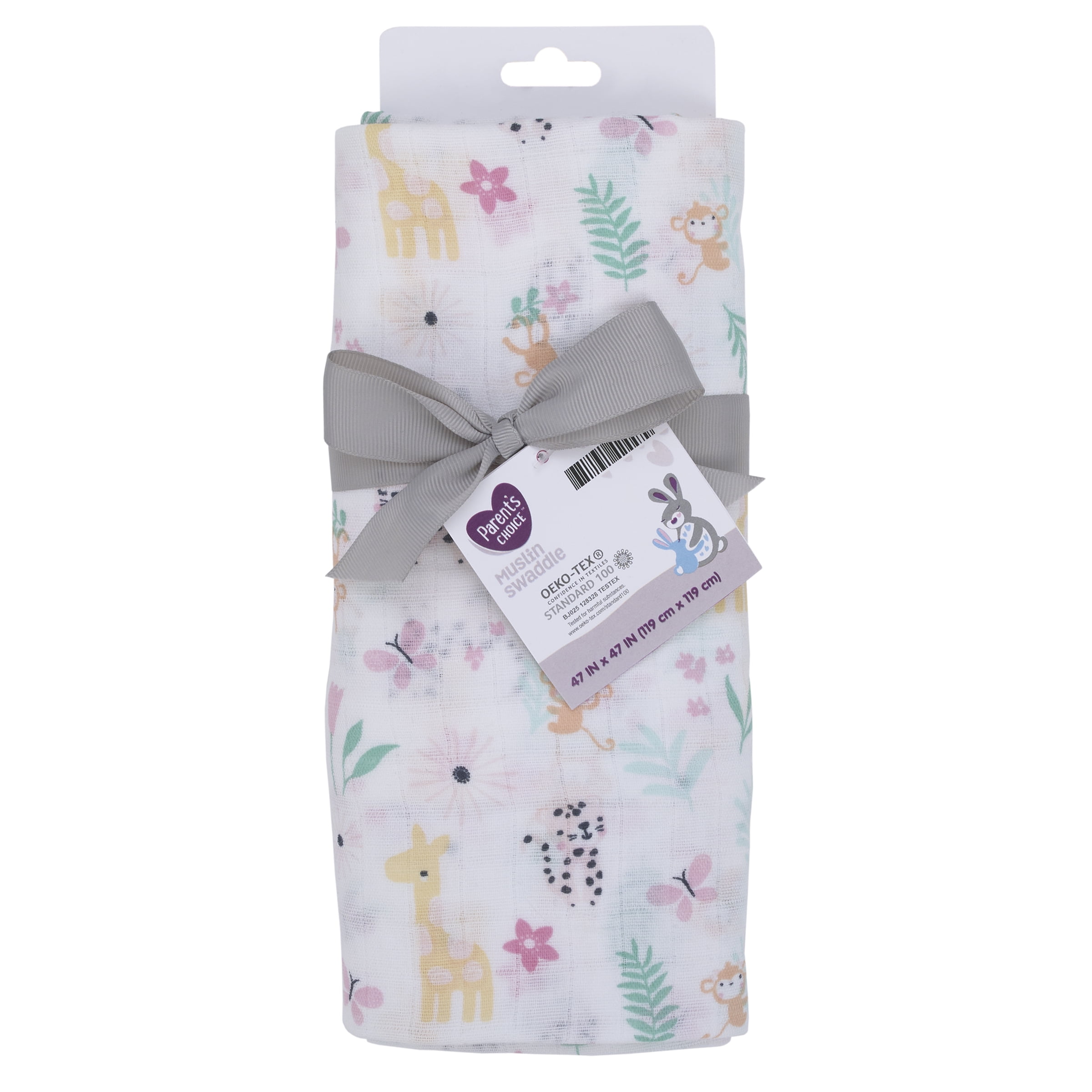 Parent's Choice Single Pack Muslin Swaddle Blanket Jungle Girl