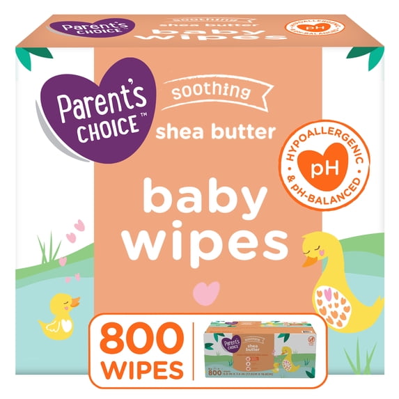Parent's Choice Shea Butter Baby Wipes, 8 packs of 100 (800 count)