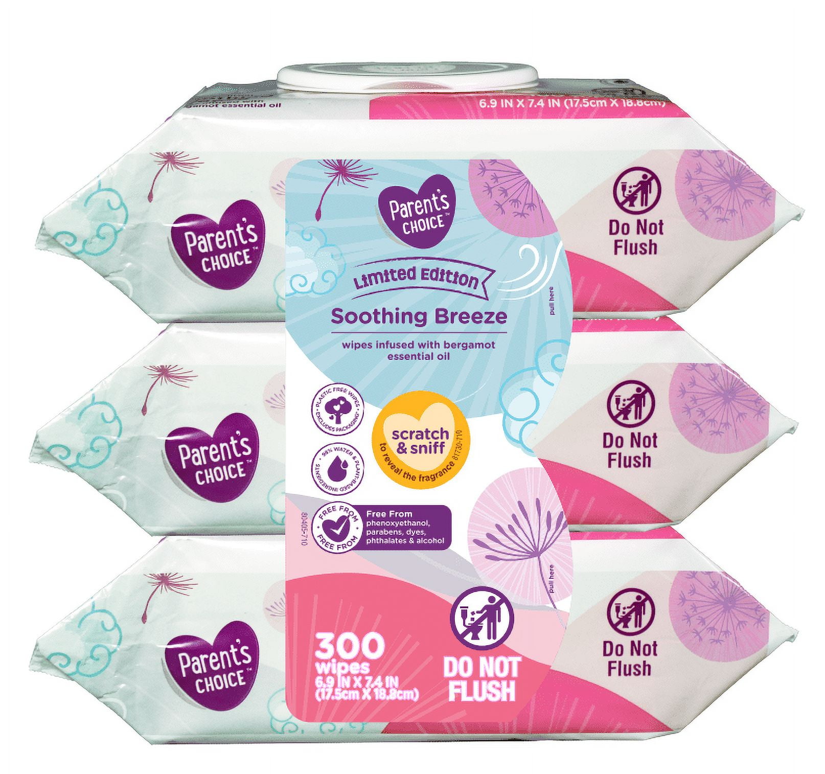Parent's Choice Limited Edition Soothing Breeze Baby Wipes, 300 Count