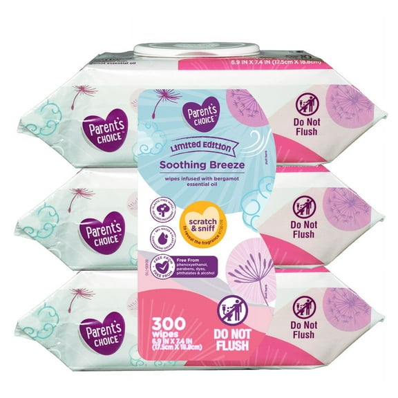Parent's Choice Limited Edition Soothing Breeze Baby Wipes, 300 Count