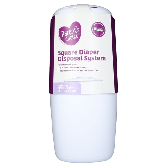 Parent's Choice Square Disposable System with 1 Refill, White