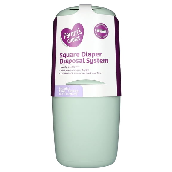 Parent's Choice Square Disposable System with 1 Refill, Sage Green