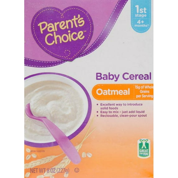 Parent's Choice Stage 1, Oatmeal Baby Cereal, 8 oz Box