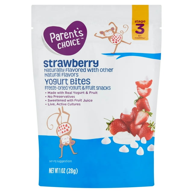 Parent's Choice Strawberry Yogurt Bites, Baby Food Stage 3 Toddler