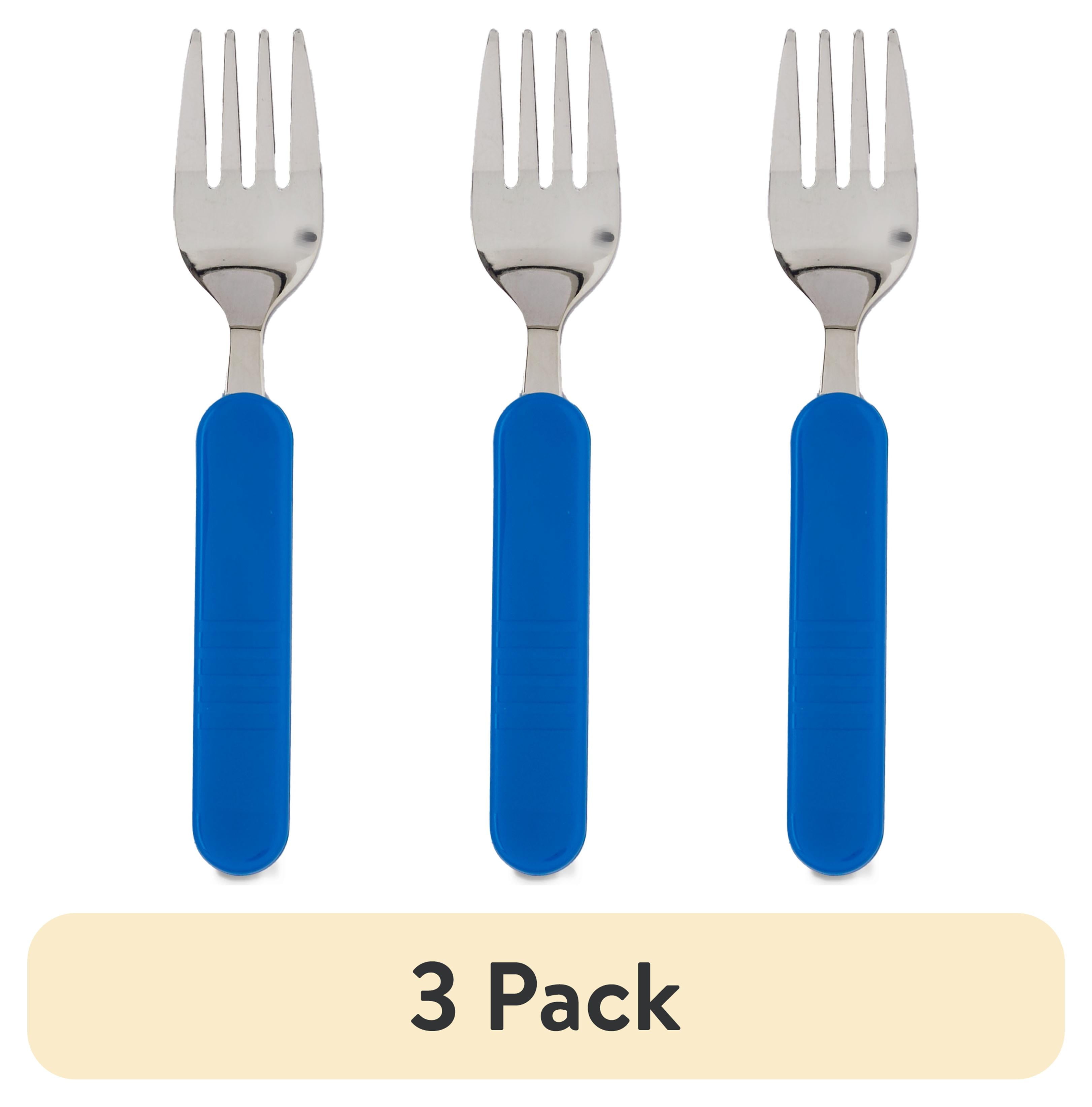 (3 pack) Parent's Choice Toddler Fork and Spoon Set Silver Stainless