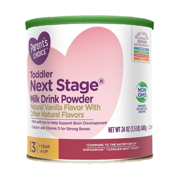 Parent's Choice Toddler Next Stage Milk Drink Powder, Vanilla, 24 oz Canister