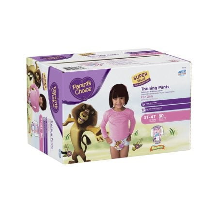 Parent's Choice Training Pants for Girls, Size 3T-4T, 80 Count