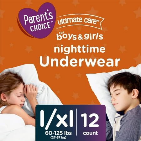 Parent's Choice Ultimate Care Overnight Underwear for Boys and Girls, L/XL, 12 Count