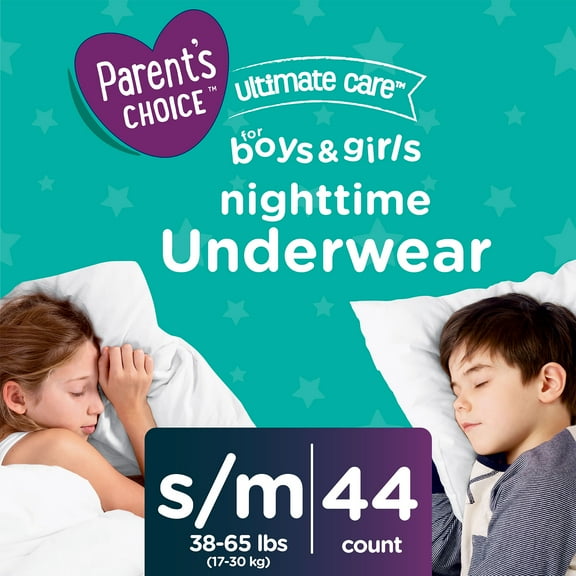 Parent's Choice Ultimate Care Overnight Underwear for Boys and Girls, S/M, 44 Count