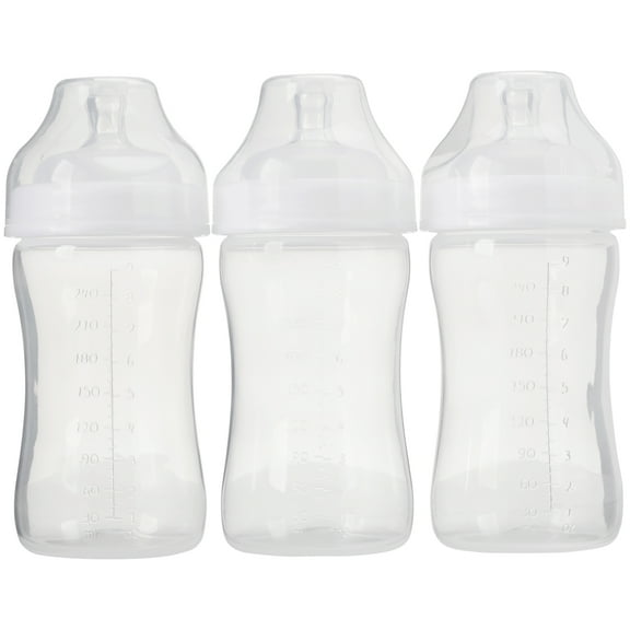 Parent's Choice? Wide Neck Plastic Baby Bottles - 3-9 oz, Medium Flow