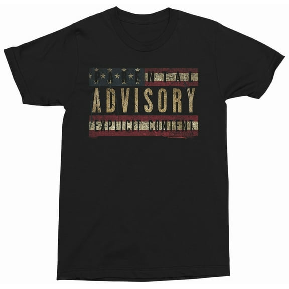 Parental Advisory Explicit Content Vintage Flag Adult T-Shirt