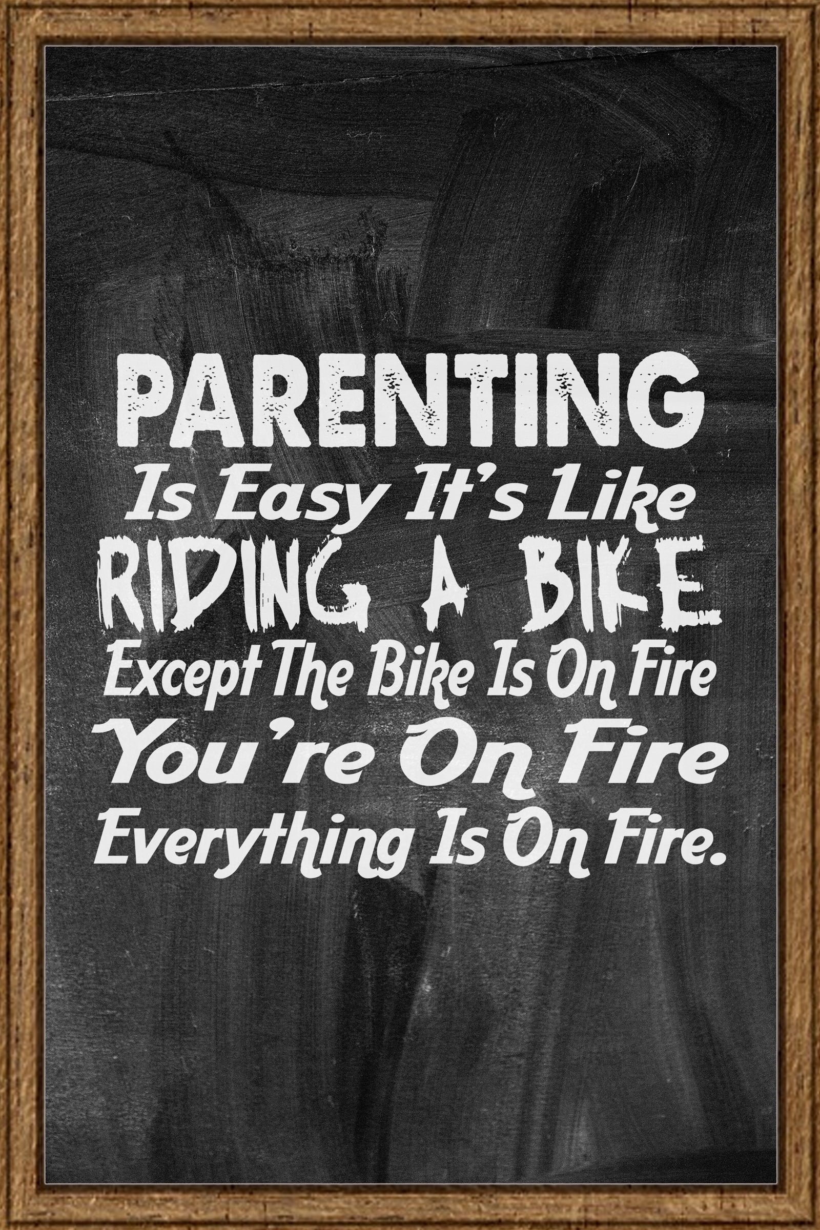 Parenting Riding a Bike Mom Dad Husband Wife Tin Sign Chalk Board Wall ...