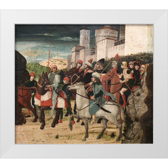 Parentino, Bernardo 29x26 White Modern Wood Framed Museum Art Print Titled - Procession of the Magi