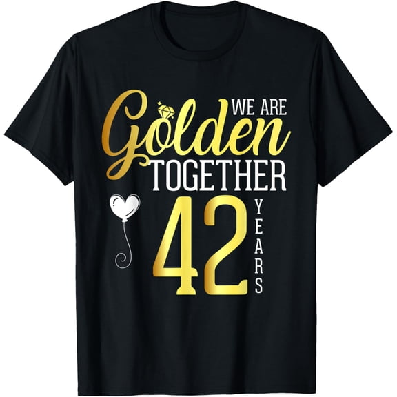 Parents 42nd Anniversary Shirts for Couples Husband Wife Tee T-Shirt