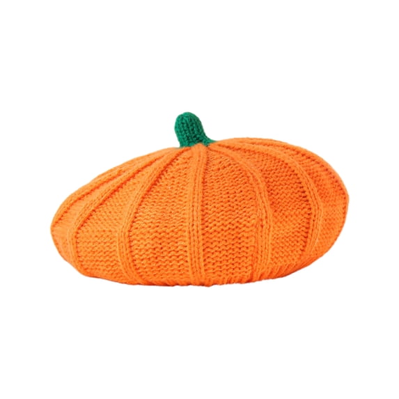 Parents&Children Beret Artist Hat Pumpkin Beret Halloween Hats Fall Winter Hats for Adults Ladies Winter Supplies