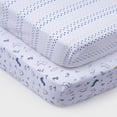 thumbnail image 1 of Parent's Choice Fitted Crib Sheets, Dino, 2 Count, 1 of 10