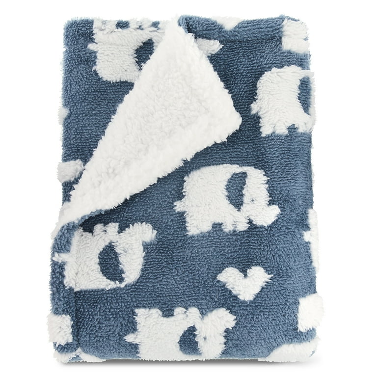 Parents Choice Blue Texture Elephant Blanket for Infant Boys and Girls 30