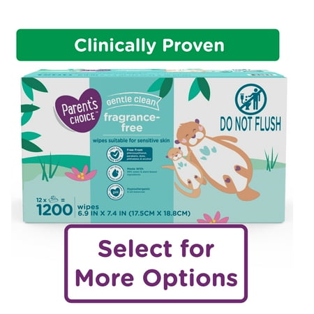 Parents Choice Fragrance-Free Baby Wipes, 1200 Count (Select for More Options)