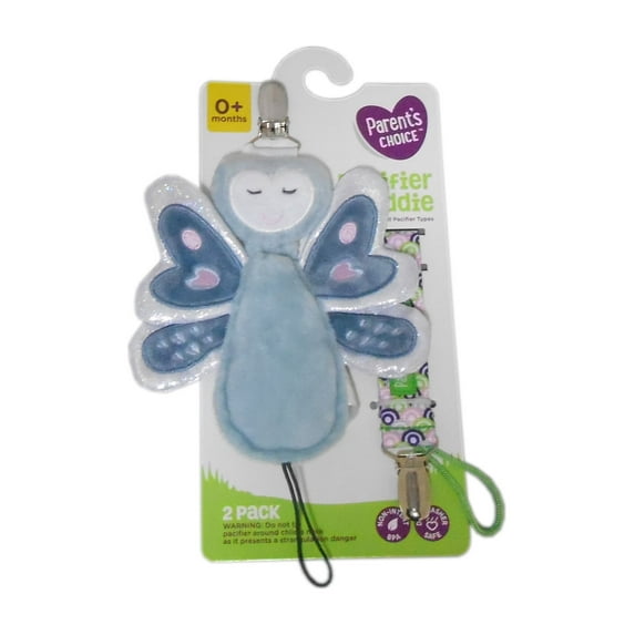 Parent's Choice 0+ Months Pacifier Buddie Butterfly Clip, 2 Piece