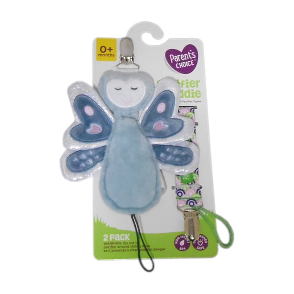 Parent's Choice 0+ Months Pacifier Buddie Butterfly Clip, 2 Piece