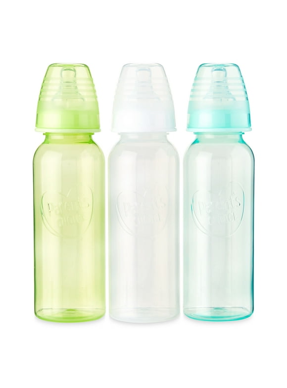 Parent`s Choice Newborn Standard Neck Tinted Bottle 9 fl oz, 0+ Months, 3 Pack, Multicolor