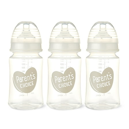 Parent's Choice Wide Neck Bottles, 3 Pack, 9 fl oz