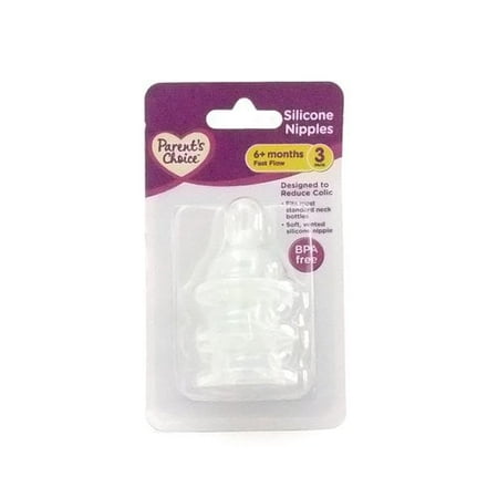 Parents Choice Pc 3pk Replacement Nipples Fast Flow