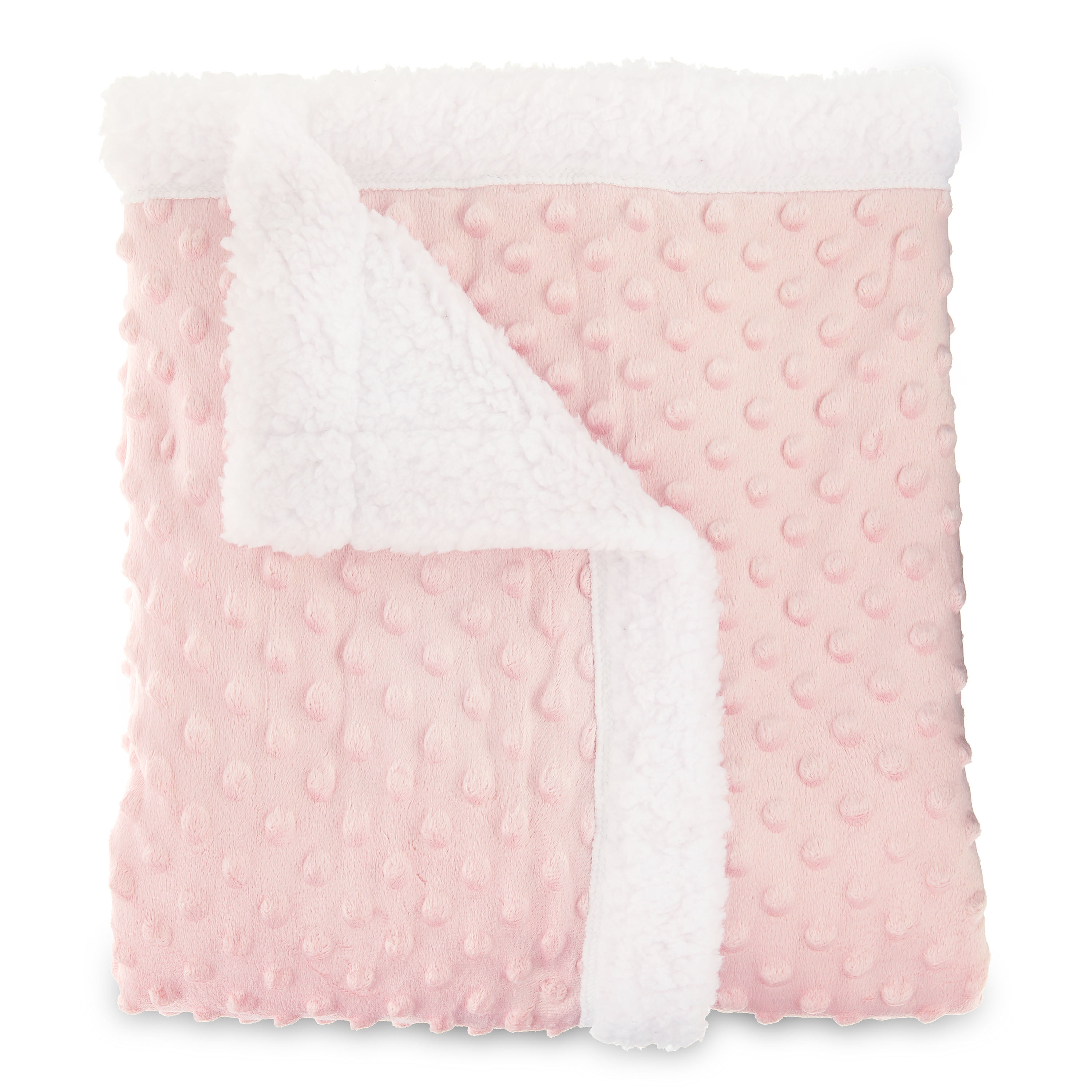 Parent's Choice Popcorn Plush Super Soft Baby Blanket, Reversible, Pink, 30 in x 40 in, Infant Girl