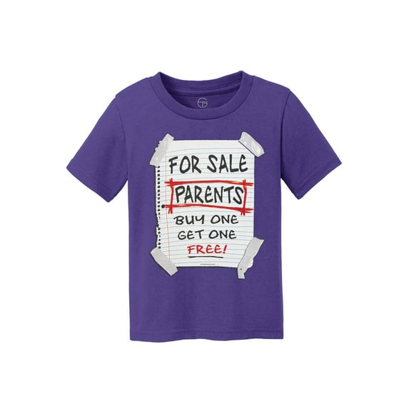 Parents For Sale Kids Cotton T-Shirt - Purple - Small